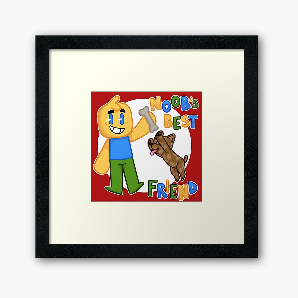 Roblox Noob With Dog Roblox Inspired T Shirt Framed Art Print By Smoothnoob Redbubble - transparent smile dog t shirt roblox