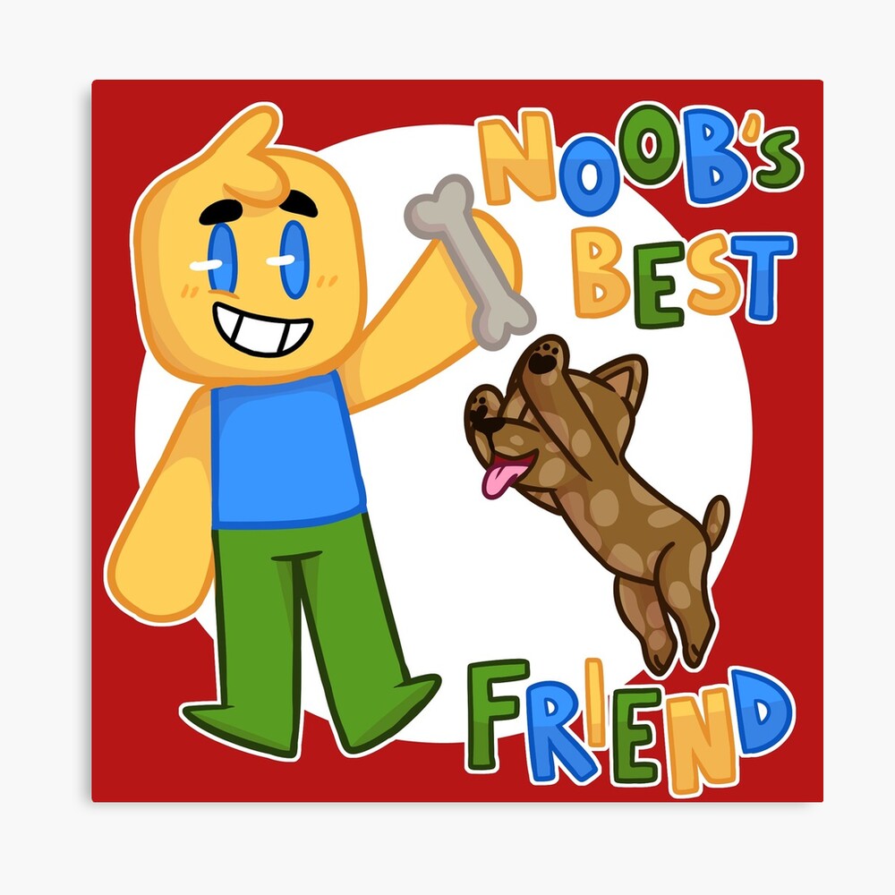 Roblox Noob With Dog Roblox Inspired T Shirt Canvas Print By Smoothnoob Redbubble - dog roblox logo