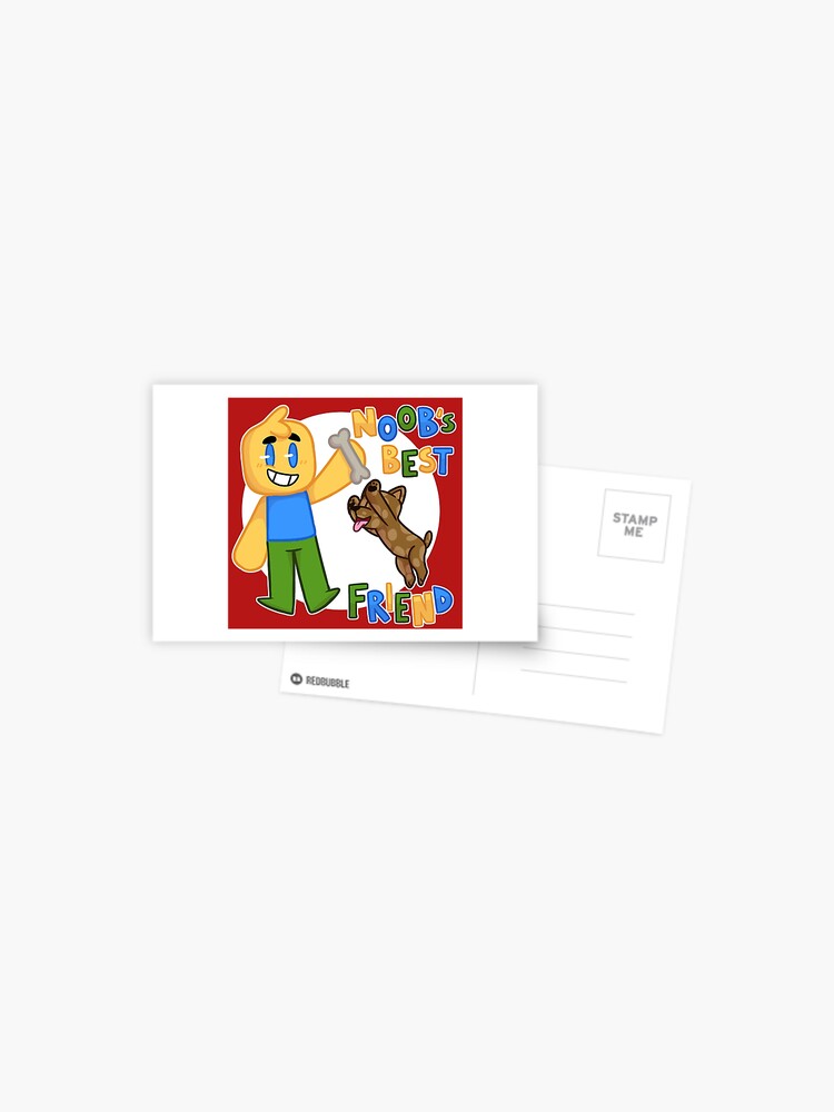 Roblox Noob With Dog Roblox Inspired T Shirt Postcard By Smoothnoob Redbubble - t shirt dog roblox