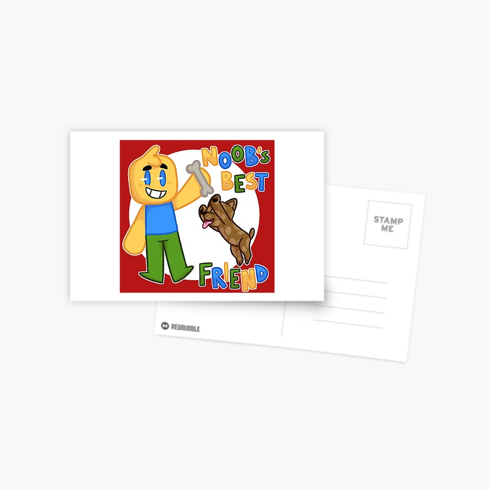 Roblox Noob With Dog Roblox Inspired T Shirt Postcard By Smoothnoob Redbubble - noobs best friend roblox noob with dog roblox inspired t shirt sticker