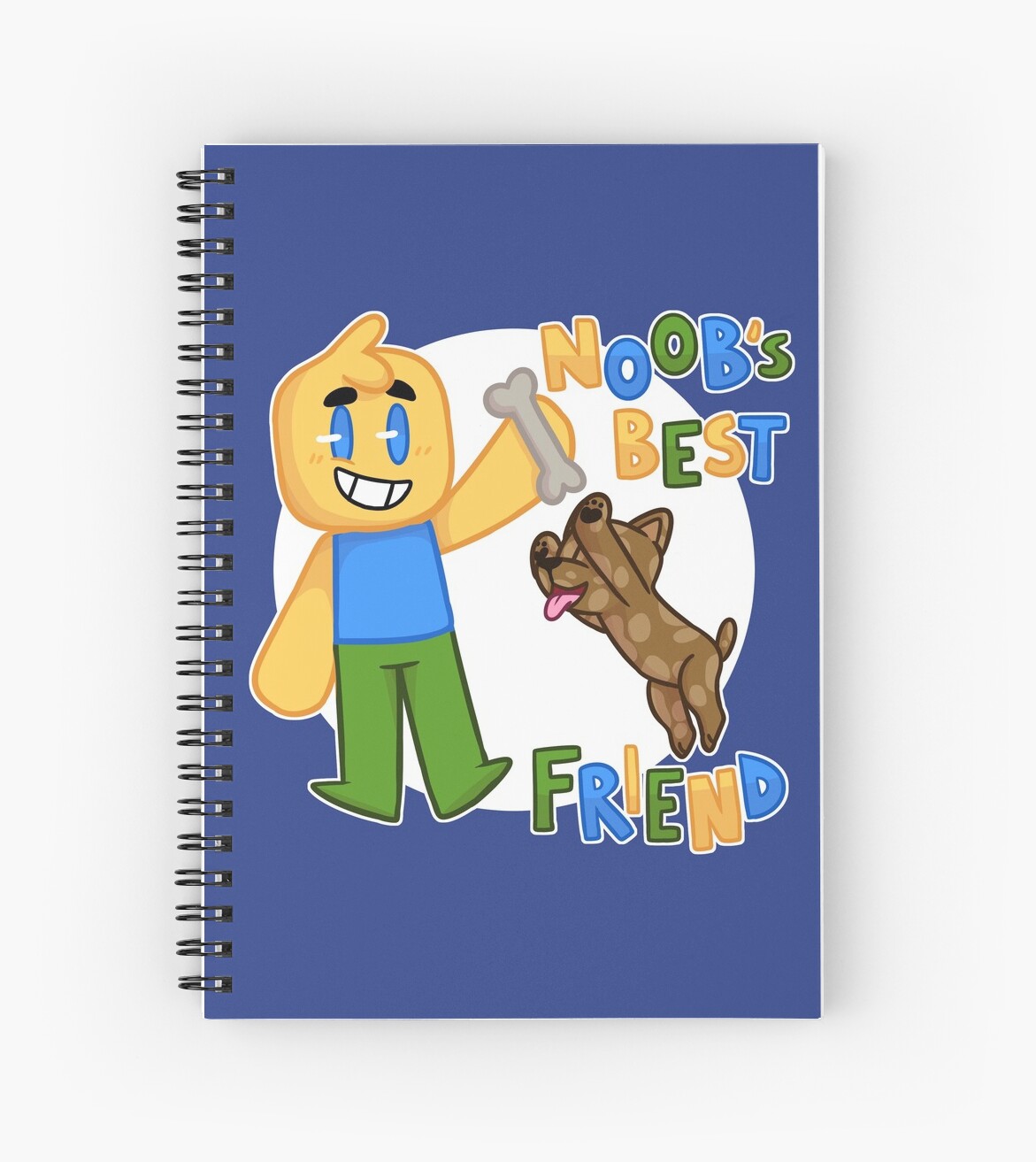 Noobs Best Friend Roblox Noob With Dog Roblox Inspired T Shirt Spiral Notebook By Smoothnoob - five nights at roblox 2016