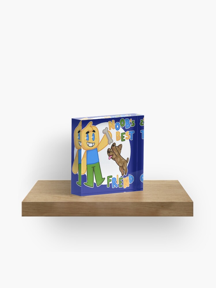 Roblox Noob With Dog Roblox Inspired T Shirt Acrylic Block By Smoothnoob Redbubble - a moose roblox