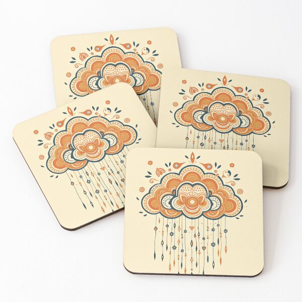 Item preview, Colourful Decorative Cloud with Rain – Dreamy Aesthetic Sky Illustration designed and sold by SpeckAndLook.