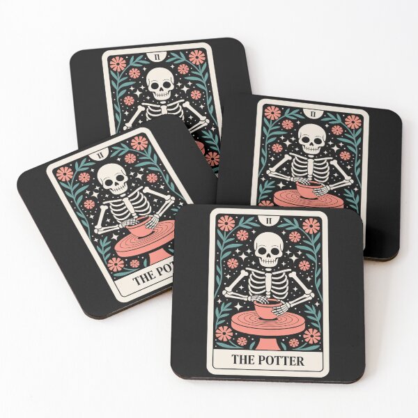 Item preview, The Potter Skeleton Making Pottery Tarot Card Design designed and sold by Blok45.