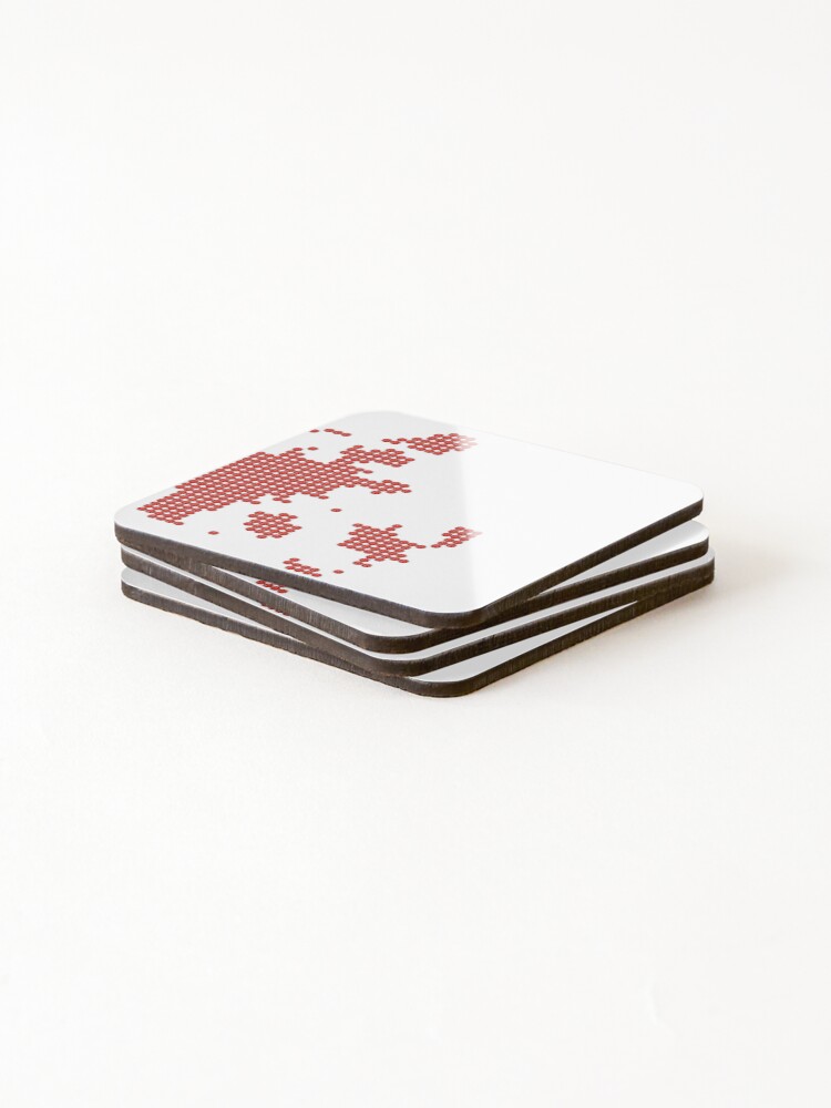 Thumbnail 4 of 5, Coasters (Set of 4), Denmark Red Rhinestone designed and sold by TheIconSmith.