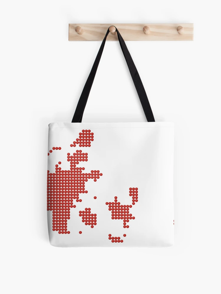 Thumbnail 1 of 2, Tote Bag, Denmark Red Rhinestone designed and sold by TheIconSmith.