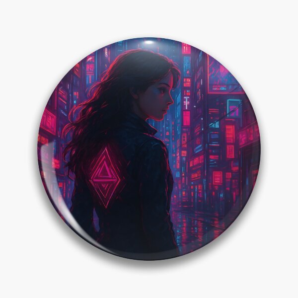 Item preview, Neon Samurai in Cyberpunk City designed and sold by AIDreamsArt.