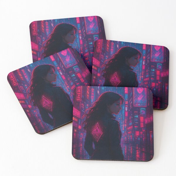 Item preview, Neon Samurai in Cyberpunk City designed and sold by AIDreamsArt.
