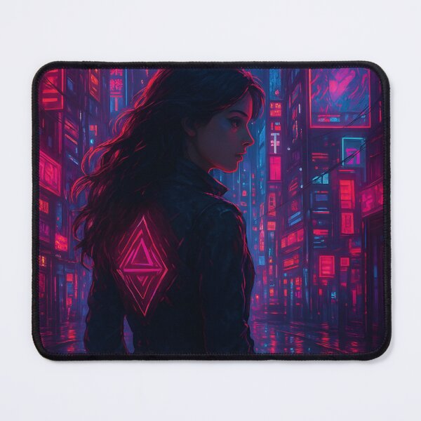 Item preview, Neon Samurai in Cyberpunk City designed and sold by AIDreamsArt.