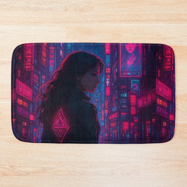 Item preview, Neon Samurai in Cyberpunk City designed and sold by AIDreamsArt.