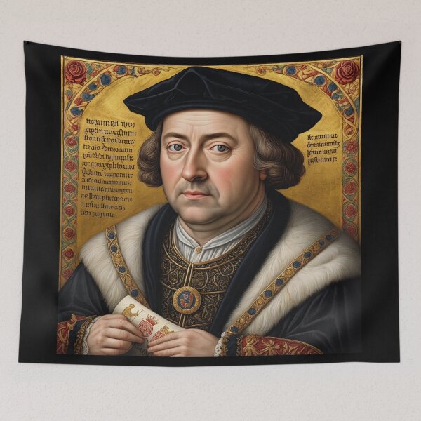 Item preview, Thomas Cromwell vintage Tudor Henry VIII advisor portrait art painting designed and sold by Vintage Designs +.
