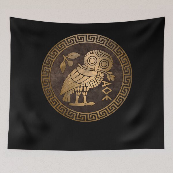 Item preview, Athens Ancient Greece Athenian Owl Symbol Of Goddess Athena 1940 designed and sold by DouglaKoier.