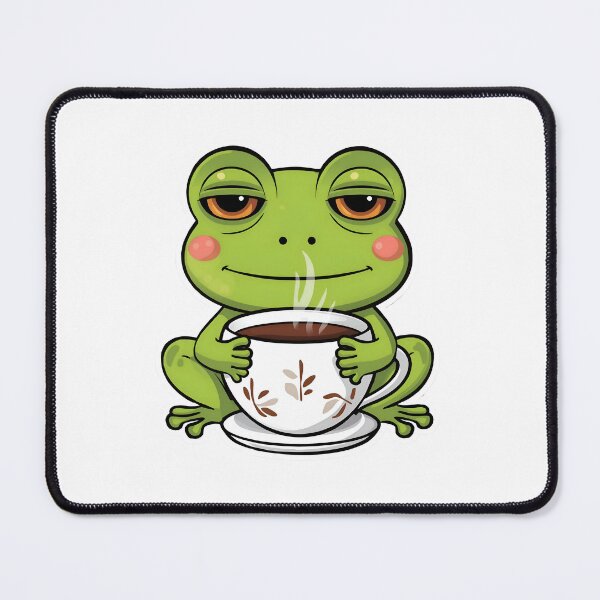 Item preview, Cute Cozy Frog with Coffee Mug Sticker designed and sold by Barkybond.