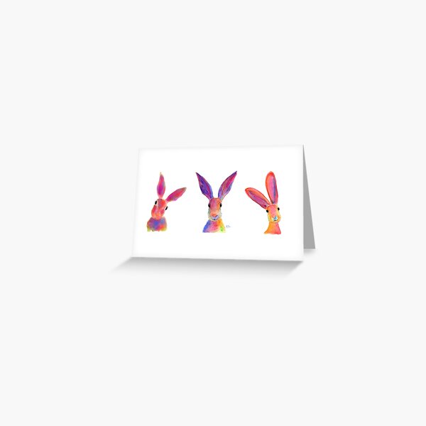 Item preview, HARE / RaBBiT PRiNTS ' THe HaPPY HAReS ' BY SHiRLeY MaCARTHuR designed and sold by Shirley MacArthur Limited.