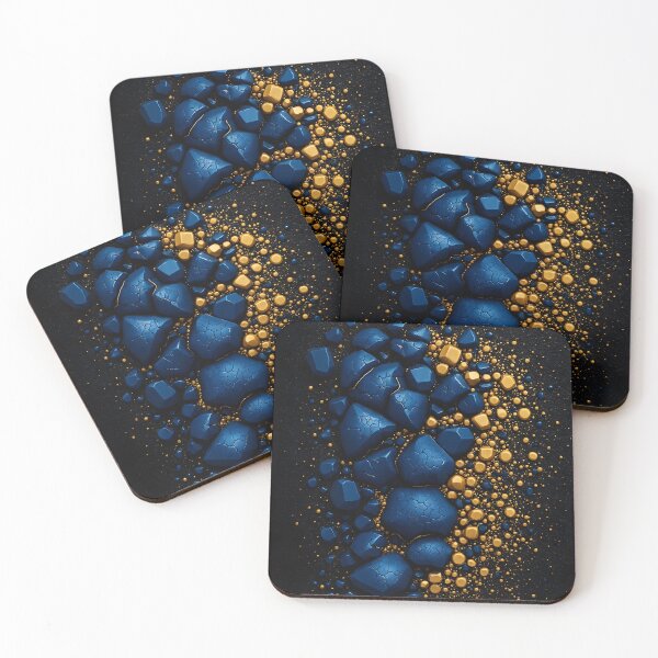 Item preview, Blue and Gold Fragments designed and sold by Kaleidoscope Print.
