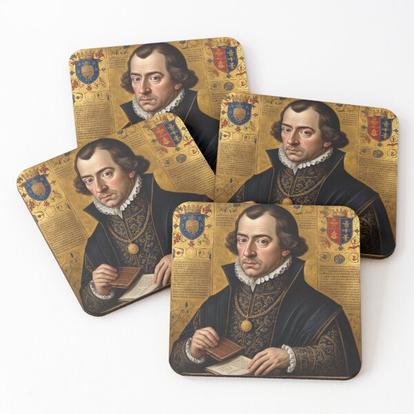 Item preview, Thomas Cromwell vintage Tudor Henry VIII advisor portrait art painting designed and sold by Vintage Designs +.