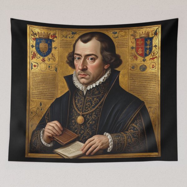 Item preview, Thomas Cromwell vintage Tudor Henry VIII advisor portrait art painting designed and sold by Vintage Designs +.