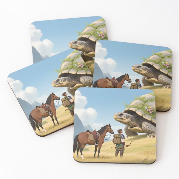 Item preview, Giant Forest Tortoise Encounter – Fantasy Adventure Landscape Art designed and sold by The Paper Comet.
