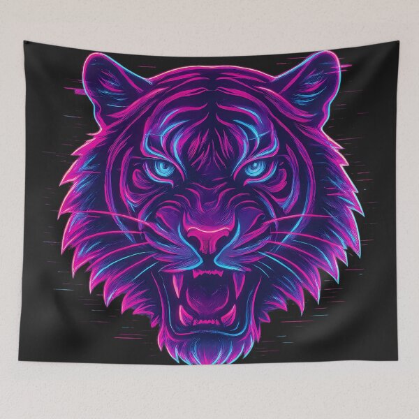 Item preview, Synthwave Neon Tiger designed and sold by kyokugen.