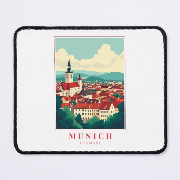 Item preview, Munich Germany Illustration – Marienplatz, Beer Culture & Bavarian Skyline designed and sold by MapMyMiles.