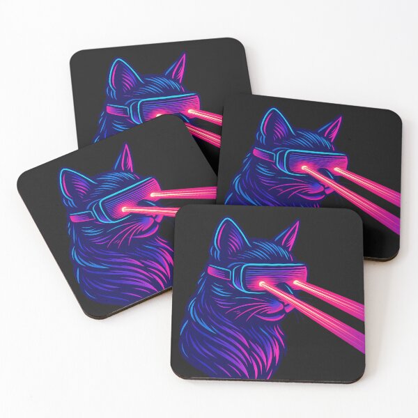 Item preview, Futuristic Neon Laser Cat designed and sold by kyokugen.