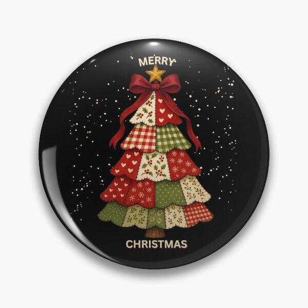 Item preview, Patchwork Christmas Tree Vintage Folk Art Holiday designed and sold by MTJ-Mushrooms.