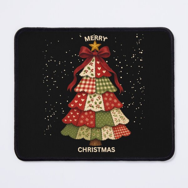 Item preview, Patchwork Christmas Tree Vintage Folk Art Holiday designed and sold by MTJ-Mushrooms.