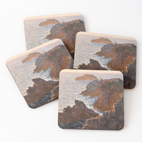 Item preview, Rocks at Belle-Isle Port-Domois 1886 Claude Monet - French Impressionist Seascape - Breton Coastal Landscape designed and sold by Under-TheTable.