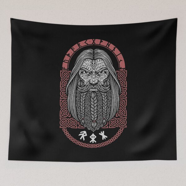 Item preview, Viking Man Energy Courage Strength Runes Norse Symbols designed and sold by GrandeDuc.
