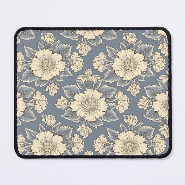 Item preview, Vintage Etched Flowers on Muted Blue designed and sold by VelloomStore.