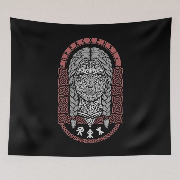 Item preview, Viking Woman Energy Courage Strength Runes Norse Symbols designed and sold by GrandeDuc.