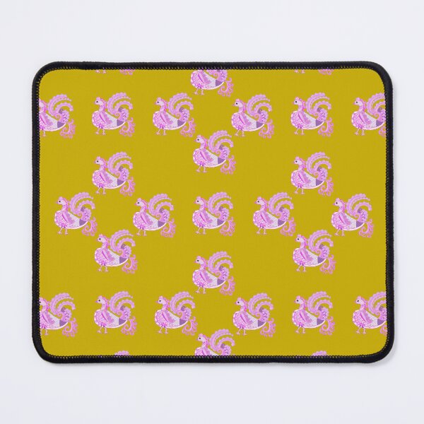 Item preview, Repeating pattern with traditional swan motifs - Yellow designed and sold by Svasti Arts and Designs.