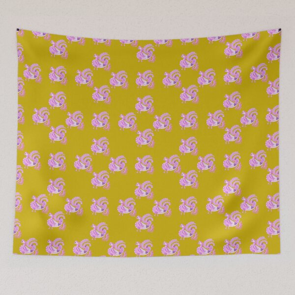 Item preview, Repeating pattern with traditional swan motifs - Yellow designed and sold by Svasti Arts and Designs.