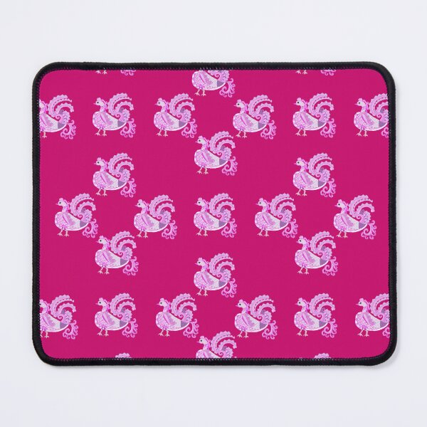 Item preview, Repeating pattern with traditional swan motifs - Magenta designed and sold by Svasti Arts and Designs.