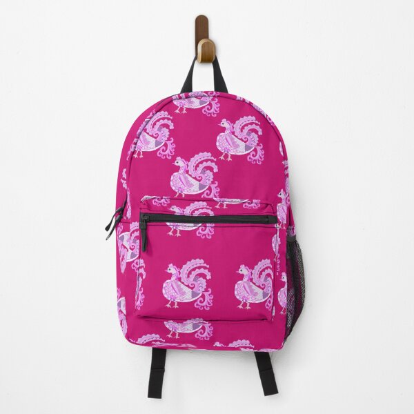 Item preview, Repeating pattern with traditional swan motifs - Magenta designed and sold by Svasti Arts and Designs.