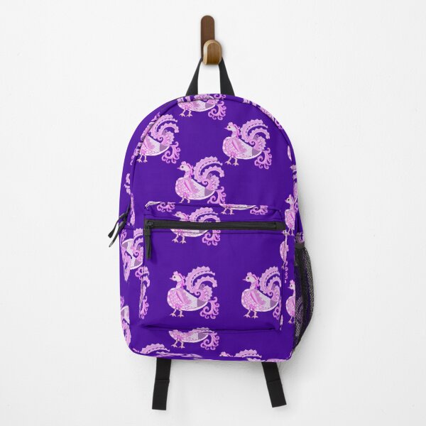 Item preview, Repeating pattern with traditional swan motifs - Purple designed and sold by Svasti Arts and Designs.