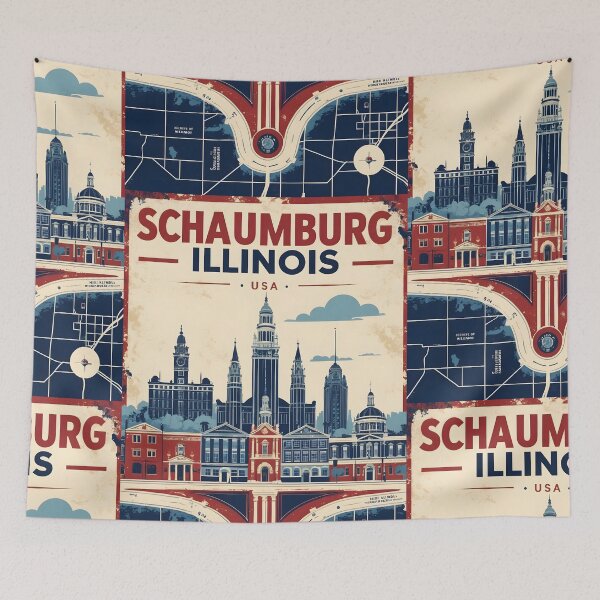 Item preview, Schaumburg Illinois 1950s USA Vintage Travel Tourism designed and sold by TravelersGems.