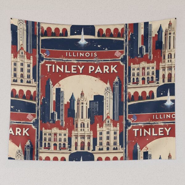 Item preview, Tinley Park Illinois 1950s USA Vintage Travel Tourism designed and sold by TravelersGems.
