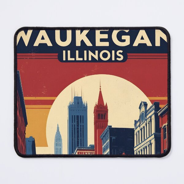 Item preview, Waukegan Illinois 1950s USA Vintage Travel Tourism designed and sold by TravelersGems.