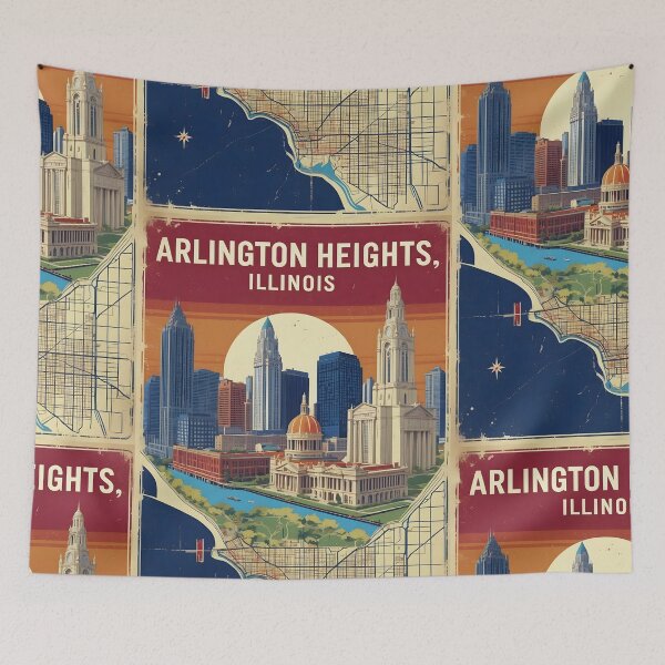 Item preview, Arlington Heights Illinois 1950s USA Vintage Travel Tourism designed and sold by TravelersGems.