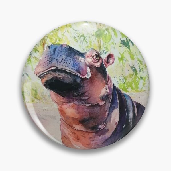 Item preview, Watercolor hippo designed and sold by popera.