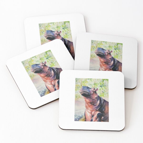 Item preview, Watercolor hippo designed and sold by popera.