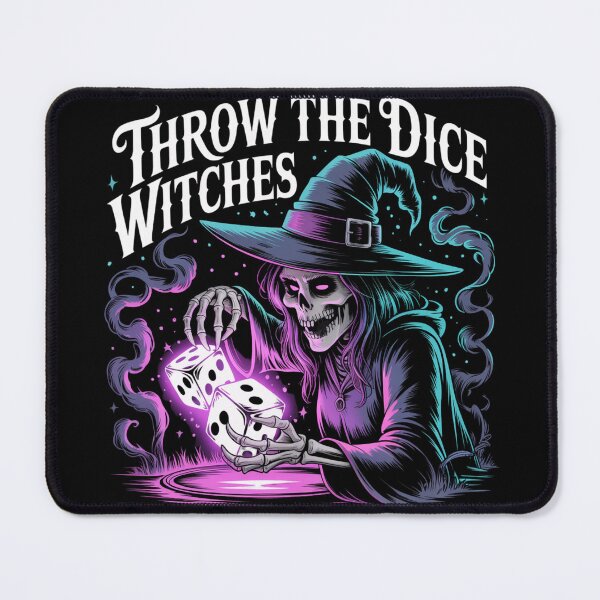 Item preview, Throw The Dice Witches – Skeleton Witch Dice Roll Gothic Art designed and sold by RDRdesign.