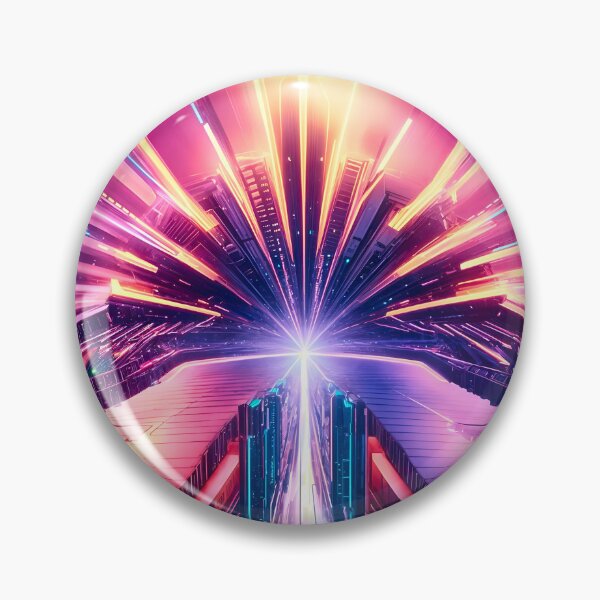 Item preview, Futuristic Cityscape with Light Streaks designed and sold by Ink Art Design.