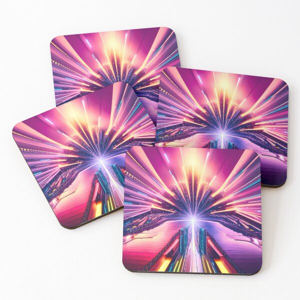 Item preview, Futuristic Cityscape with Light Streaks designed and sold by Ink Art Design.