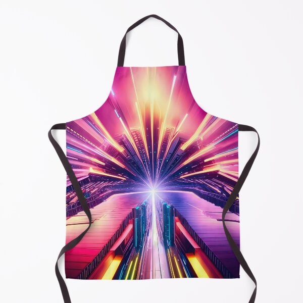 Item preview, Futuristic Cityscape with Light Streaks designed and sold by Ink Art Design.