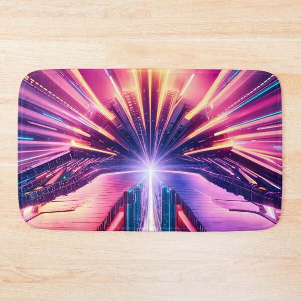 Item preview, Futuristic Cityscape with Light Streaks designed and sold by Ink Art Design.