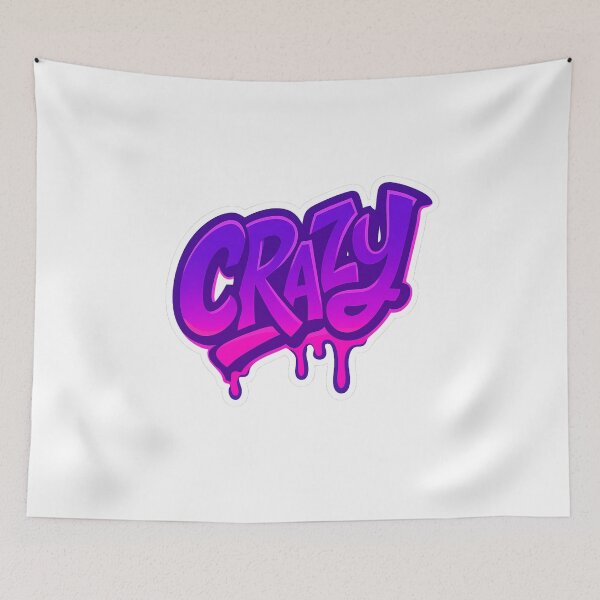 Item preview, CRAZY – Neon Graffiti Sticker designed and sold by MK-WOOD.