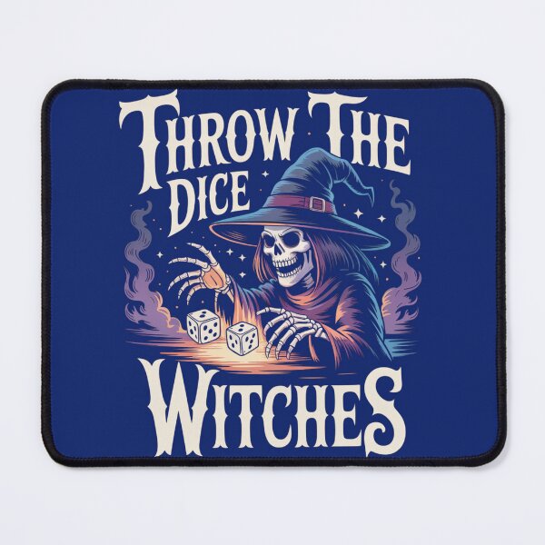Item preview, Throw The Dice Witches – Skeleton Witch Dice Roll Gothic Art designed and sold by RDRdesign.