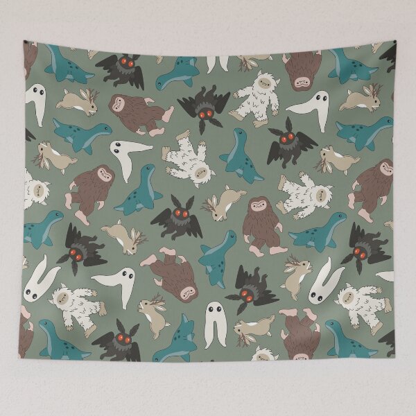 Item preview, cute cryptids [color: muted moss] designed and sold by Becca Alessi.
